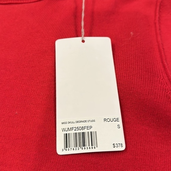 Zadig & Voltaire Womens  Miss Skull Degrade Studs Sweater in Rouge SzSmall - Picture 5 of 11